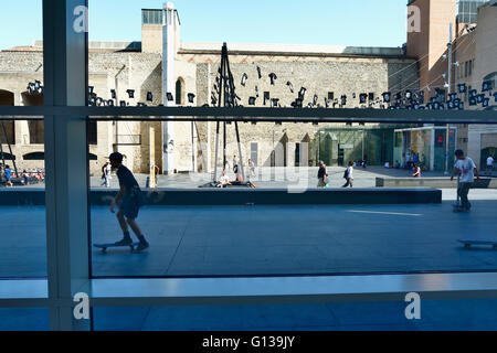 L'intérieur. Le MACBA, Musée d'Art Contemporain de Barcelone. Barcelone, Catalogne, Espagne, Europe Banque D'Images