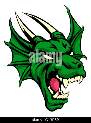Une illustration d'un animal mascotte dragon sports moyenne tête Banque D'Images