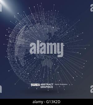 Carte du monde point, ligne, composition, représentant le global, Global network connection,sens international. Illustration de Vecteur