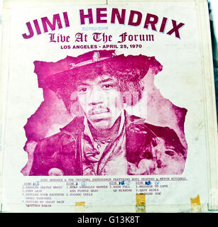 Pochette d'album classique (Vinyl) Jimi Hendrix Experience, bootleg 'Live at the Forum, 1970' (Front), couverture d'album rock, albums de vinyle rock classique Banque D'Images