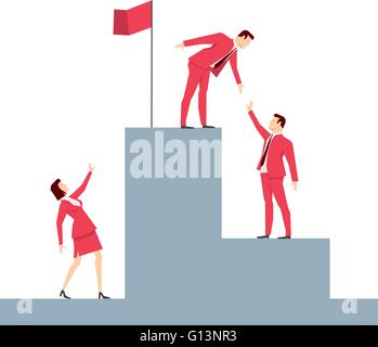 Les gens d'affaires costume rouge concept vector illustration. Illustration de Vecteur