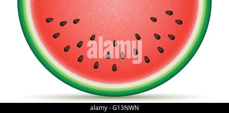 Vector illustration tranche de pastèque. Isolé sur fond blanc Illustration de Vecteur
