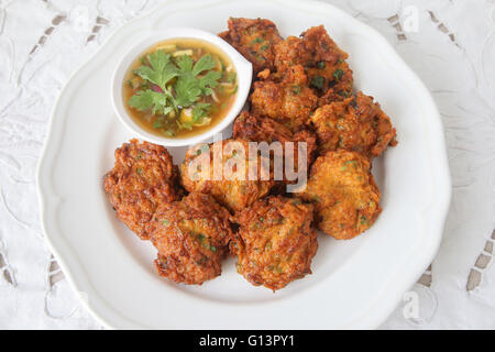 Croquettes de poisson thaï, selective focus, Banque D'Images