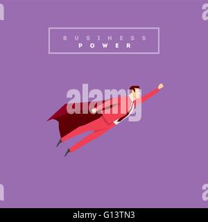 Homme d'affaires en costume rouge. Vector illustration style plat. Illustration de Vecteur