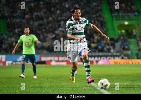 Portugal, Lisbonne,Mai 07,2016 - SPORTING-V.SETÚBAL - Schelotto, sportives, joueur Ligue portugaise au cours de match de foot entre Sporting et C. Setúbal à Lisbonne, Portugal. Photo : Bruno de Carvalho/ImagesPic Banque D'Images