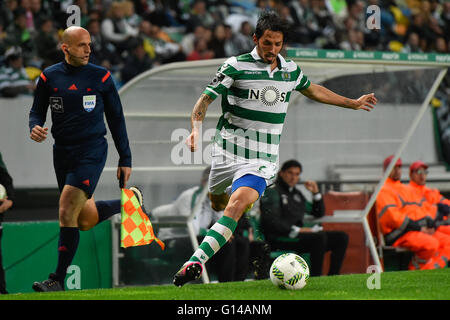 Portugal, Lisbonne,Mai 07,2016 - SPORTING-V.SETÚBAL - Schelotto, sportives, joueur Ligue portugaise au cours de match de foot entre Sporting et C. Setúbal à Lisbonne, Portugal. Photo : Bruno de Carvalho/ImagesPic Banque D'Images