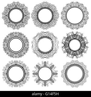 Ensemble d'Ornements géométriques Cercle Banque D'Images