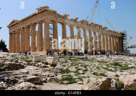 Le Parthénon, l'Acropole, Athènes, Grèce. Banque D'Images