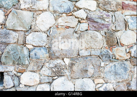 Textures pour l'arrière-plan d'un mur de galets mosaïque Banque D'Images