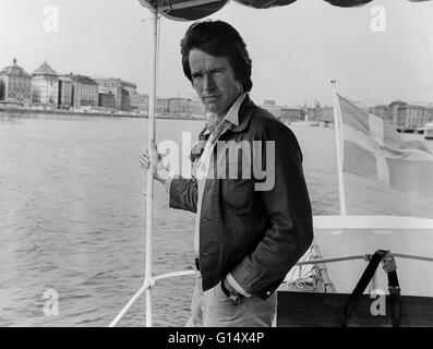 L'acteur américain Warren Beatty à Stockholm pour le lancement du film Bonnie and Clyde Banque D'Images