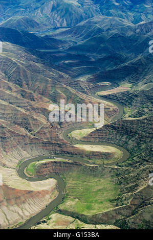 Le Canyon de la rivière Grande Ronde, affluent de la rivière Snake, Eastern Washington AERIAL Banque D'Images