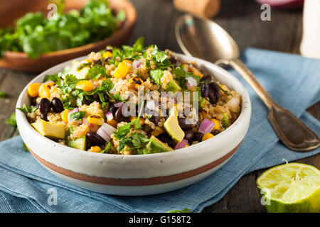 Le sud-ouest maison salade mexicaine aux haricots maïs et coriandre Banque D'Images