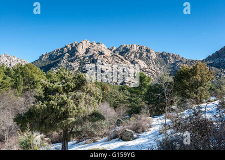 Vues de la Pedriza de Canto Cochino, dans le parc national des montagnes de Guadarrama, Madrid, Espagne Banque D'Images