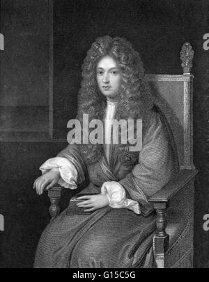 Robert Boyle (25 janvier 1627 - 31 décembre 1691) était un philosophe naturel, chimiste, physicien et inventeur. Il est considéré aujourd'hui comme le premier chimiste moderne, et l'un des pionniers de la méthode scientifique expérimentale moderne. Tous les importa Banque D'Images