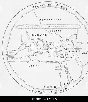 Carte ancienne de l'Europe, l'Afrique du Nord et au Moyen-Orient. Banque D'Images