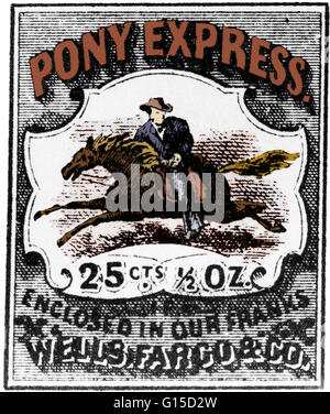 Avril 1860 Une distribution de courrier Pony Express stamp. Banque D'Images