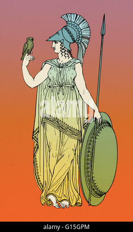 Minerva était la déesse romaine de la sagesse et du promoteur des arts, du commerce, et de la stratégie. Elle est née à partir de la divinité de Jupiter avec des armes. À partir de la 2ème siècle avant J.-C., les Romains ont assimilé son avec la déesse grecque Athéna. Elle était la déesse vierge de m Banque D'Images