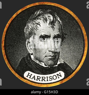 William Henry Harrison (9 février 1773 - 4 avril 1841) était le neuvième Président des États-Unis (1841), un officier militaire et homme politique, et le premier président à mourir en fonction. Il était âgé de 68 ans quand inauguré et dernier président Banque D'Images