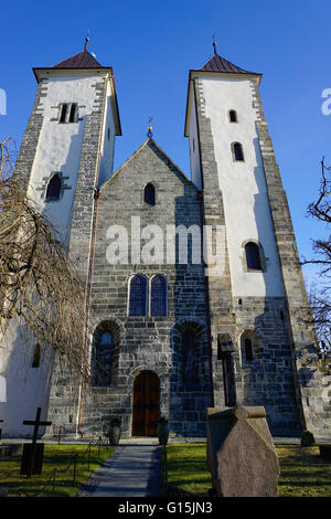 L'église Sainte Marie, quartier de Bryggen, Bergen, Hordaland, Norvège, Scandinavie, Europe Banque D'Images
