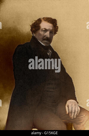 Louis-Jacques-Mandé Daguerre (Novembre 18, 1787 - Juillet 10, 1851) était un artiste français et le physicien et inventeur du daguerréotype de la photographie. Bien qu'à l'origine employé comme un agent du fisc, Daguerre est devenu un peintre de décors d'opéra, et inv Banque D'Images