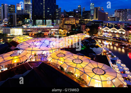 Clarke Quay, Singapour, en Asie du Sud-Est, l'Asie Banque D'Images