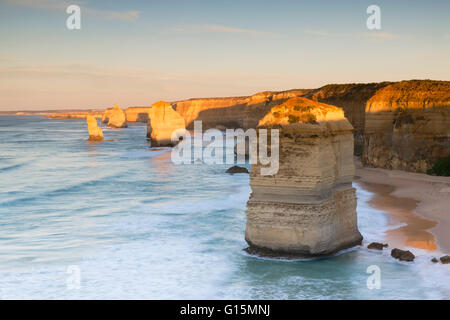 Douze Apôtres à l'aube, Port Campbell National Park, Great Ocean Road, Victoria, Australie, Pacifique Banque D'Images