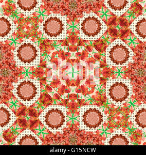 Collage numérique et photo manipulation technique style Boho pattern design géométrique en couleurs mélangées Banque D'Images