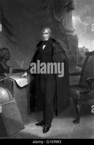 William Henry Harrison (9 février 1773 - 4 avril 1841) était le neuvième Président des États-Unis (1841), un officier militaire et homme politique, et le premier président à mourir en fonction. Il était âgé de 68 ans quand inauguré et dernier président Banque D'Images