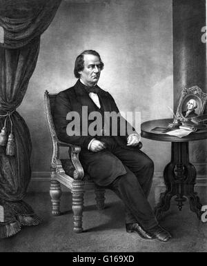 Andrew Johnson (29 décembre 1808 - 31 juillet 1875) a été le 17e président des États-Unis (1865-1869). Il a servi en tant que conseiller municipal et maire de Greenville, Texas avant d'être élu à la Chambre des représentants en 1835. Après un bref service dans la T Banque D'Images