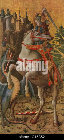 Saint George (275/281 - 23 avril, 303 AD) était un soldat dans l'armée romaine plus tard vénéré comme un martyr chrétien. Il est l'un des plus vénérés saints dans les Églises catholique, anglicane, orthodoxe orientale, et les églises orthodoxes orientales. Il est immortalisé dans Banque D'Images
