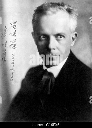 János Bartók Béla Viktor (Mars 25, 1881 - Septembre 26, 1945) était un compositeur et pianiste hongrois. Il est considéré comme l'un des plus importants compositeurs du xxe siècle. Grâce à sa collection et étude analytique de la musique folk, il a été l'un des fou Banque D'Images