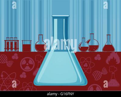 Bécher en verre et d'autres conteneurs illustration Illustration de Vecteur