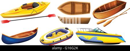 Différents types de bateaux illustration Illustration de Vecteur