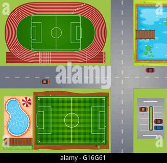 Terrains de sport et les tribunaux illustration Illustration de Vecteur