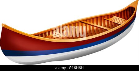 Conception simple en canot en bois Illustration de Vecteur