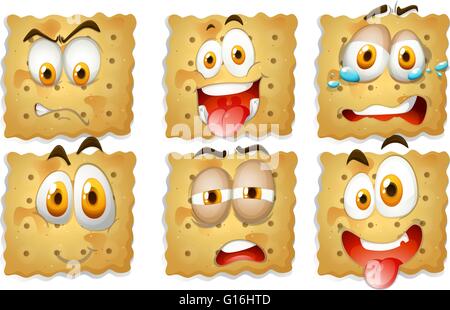 Les crackers avec des expressions faciales illustration Illustration de Vecteur