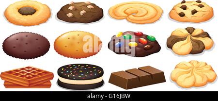 Cookies et barre de chocolat illustration Illustration de Vecteur