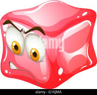 Ice Cube avec illustration visage en colère Illustration de Vecteur