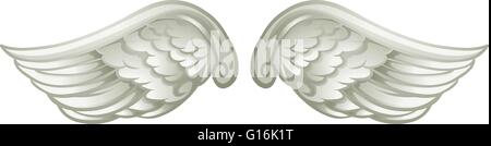 Paire d'ailes blanches illustration Illustration de Vecteur