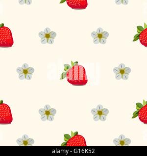 Motif transparent blanc fleur de fraisier, vector Illustration de Vecteur