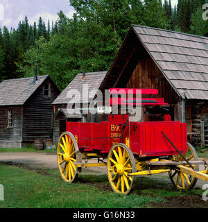 Barkerville en Colombie-Britannique, Colombie-Britannique, Canada - BX (Barnard's Express) Pioneer Stagecoach dans Ville historique de la ruée vers l', région de Cariboo Banque D'Images