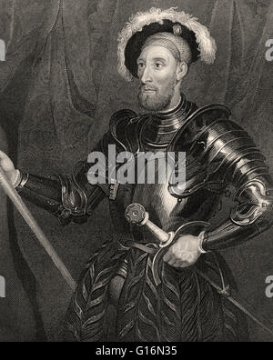 Sir Nicholas Carew ou Carewe, ch. 1496-1539, un courtisan et diplomate anglais Banque D'Images