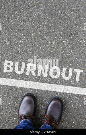 Burnout stress maladie malade a souligné au travail surchargé de concept d'entreprise Banque D'Images