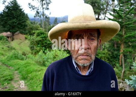 Agriculteur de Las Huaringas Pulun ' ' - HUANCABAMBA.. .Département de Piura au Pérou Banque D'Images