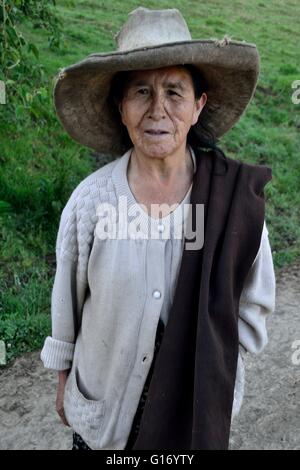 Agriculteur de Las Huaringas Pulun ' ' - HUANCABAMBA.. .Département de Piura au Pérou Banque D'Images