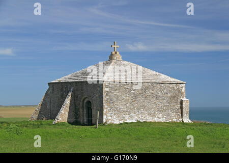 St Aldhelm's Chapel, Worth Matravers, Corfe, Purbeck Côte Jurassique, Dorset, Angleterre, Grande-Bretagne, Royaume-Uni, UK, Europe Banque D'Images