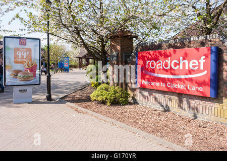 Clacket Lane station d'autoroute M25. Banque D'Images