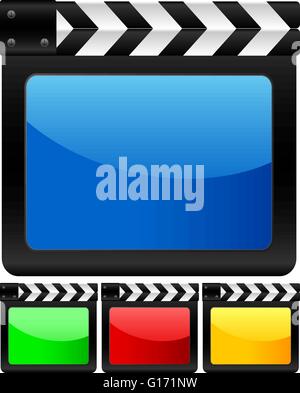 Film numérique clapper board. Vector illustration. Illustration de Vecteur
