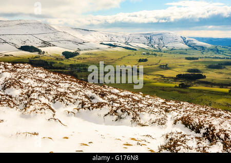 Vue sur neige Bleasdale dans la forêt de Bowland Lancashire England Banque D'Images