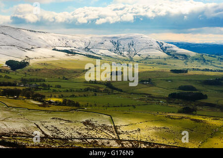 Vue sur neige Bleasdale dans la forêt de Bowland Lancashire England Banque D'Images